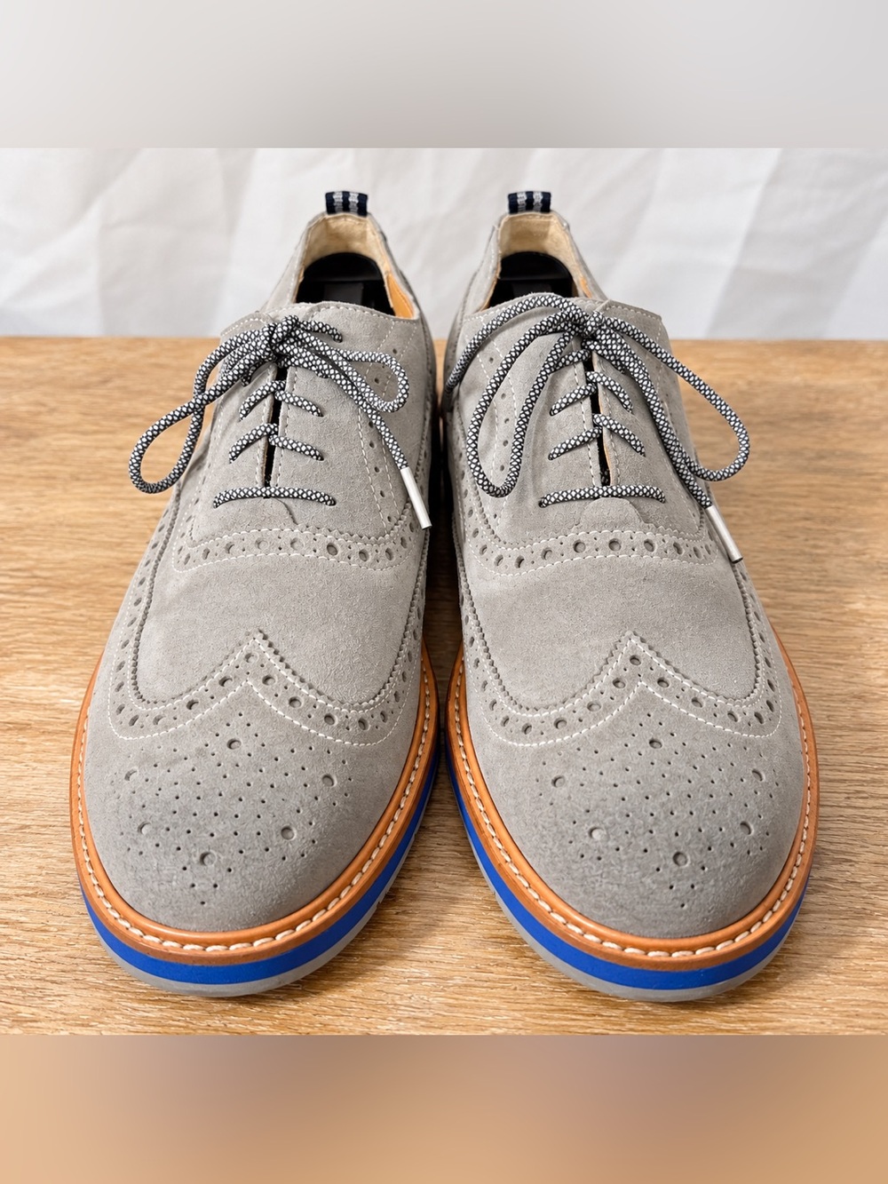 Cole Haan GrandPro Gray Suede Wingtip Oxford Brogue Shoes Heritage Men’s 10.5